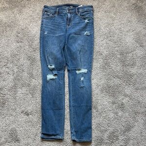 Old Navy Women's Distressed Skinny Jeans - Blue